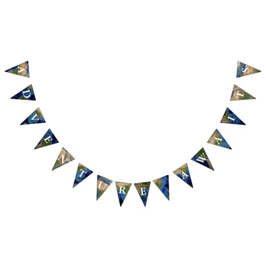 Adventure wacht op Wereldkaart Wereldbol Aarde Vlaggetjes (Alle)