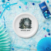 Adventure wacht op Wilde Natuur Camping Party Papieren Bordje (Feest)