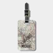 Adventure wacht op World Traveller Wereldkaart Bagagelabel (Voorkant verticaal)