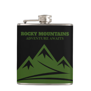 Adventure wacht Rocky Mountains logo aangepaste dr Heupfles