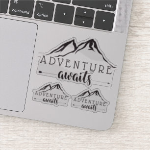 Adventure wacht set van 3 zwart sticker
