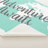 Adventure wacht Witte Wereldkaart & Mint Sherpa Deken (3/4)