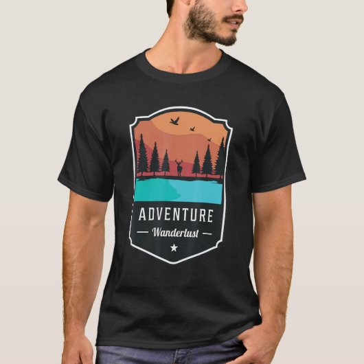 Adventure Wanderlust Seeking Traveler Camping Natu T-shirt (Voorkant)