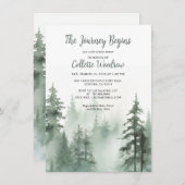 Adventure Watercolor Forest Baby Shower Kaart (Voorkant / Achterkant)