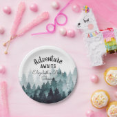 Adventure Waterverf Rustic Forest Baby shower Papieren Bordje (Feest)