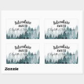 Adventure Waterverf Rustic Forest Baby shower Rechthoekige Sticker (Vel)