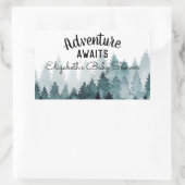 Adventure Waterverf Rustic Forest Baby shower Rechthoekige Sticker (Tas)