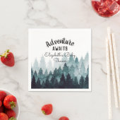 Adventure Waterverf Rustic Forest Baby shower Servet (Insitu)