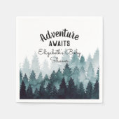 Adventure Waterverf Rustic Forest Baby shower Servet (Voorkant)