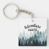 Adventure Waterverf Rustic Forest Sleutelhanger (voorkant)