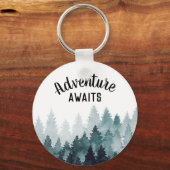 Adventure Waterverf Rustic Forest Sleutelhanger (Voorkant)