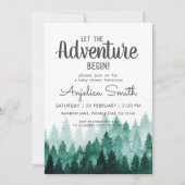 Adventure Waterverf Rustic Woodland Baby shower Kaart (Voorkant)