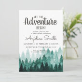 Adventure Waterverf Rustic Woodland Baby shower Kaart (Staand voorkant)