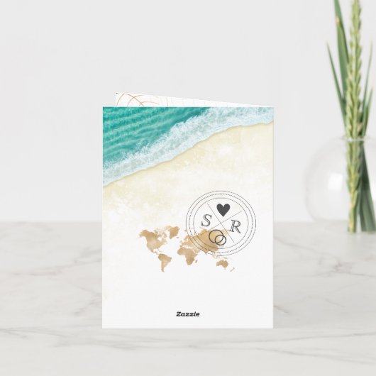 Adventure Wedding Destination Passport Wereldkaart (Achterkant)