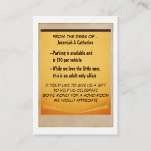 Adventure Wedding Information Kaart