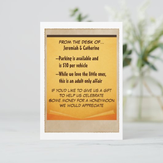  Adventure Wedding Information Kaart (Staand voorkant)