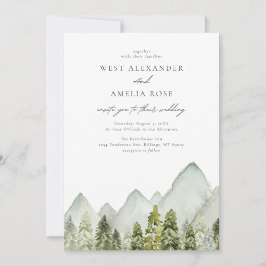 Adventure Wedding Invitation Kaart (Voorkant)