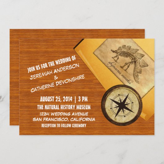 Adventure Wedding Invitation Kaart (Voorkant / Achterkant)