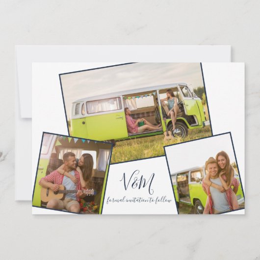 Adventure Wedding Photo Sla de datum Uitnodiging o (Achterkant)