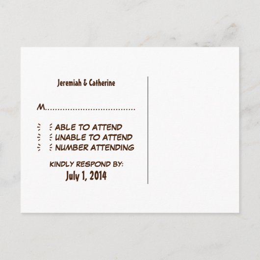 Adventure Wedding RSVP Briefkaart (Achterkant)