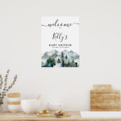 Adventure Wilderness Baby shower Welkomstteken Poster (Keuken)