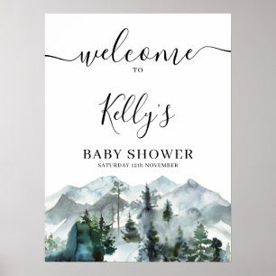 Adventure Wilderness Baby shower Welkomstteken Poster