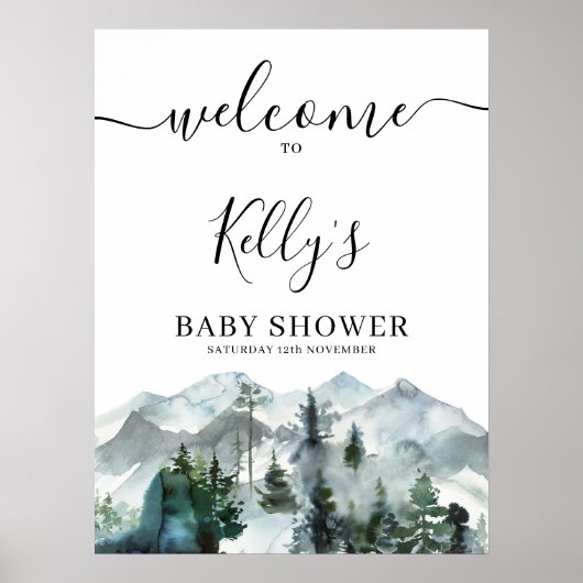 Adventure Wilderness Baby shower Welkomstteken Poster (Voorkant)