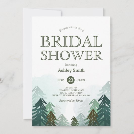 Adventure Winter Forest Bridal Shower Kaart (Voorkant)