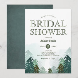 Adventure Winter Forest Bridal Shower Kaart