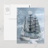 Adventure Winter Snow storm piratenschip Briefkaart (Voorkant / Achterkant)