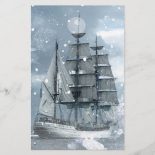 Adventure Winter Snow storm piratenschip Briefpapier