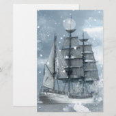 Adventure Winter Snow storm piratenschip Briefpapier (Voorkant / Achterkant)