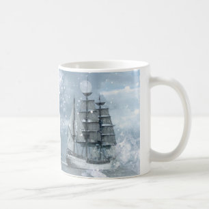 Adventure Winter Snow storm  piratenschip Koffiemok