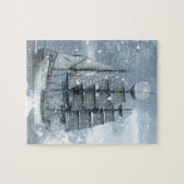 Adventure Winter Snow storm piratenschip Legpuzzel (Horizontaal)