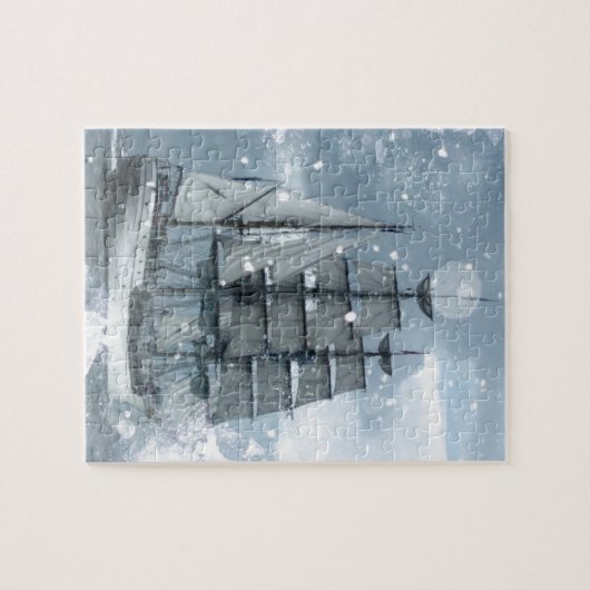 Adventure Winter Snow storm piratenschip Legpuzzel (Horizontaal)
