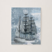 Adventure Winter Snow storm piratenschip Legpuzzel (Verticaal)