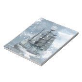 Adventure Winter Snow storm  piratenschip Notitieblok (Linkerzijde)