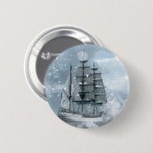 Adventure Winter Snow storm piratenschip Ronde Button 5,7 Cm (Voorkant /achterkant)