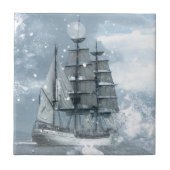Adventure Winter Snow storm  piratenschip Tegeltje (Voorkant)