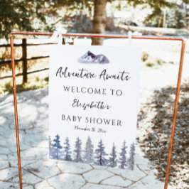 Adventure Winter Trees Baby shower Welkom Foto Afdruk