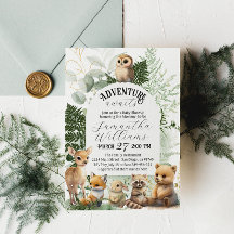 Adventure Woodland animal Greenery Baby shower