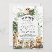 Adventure Woodland animal Greenery Baby shower Kaart (Voorkant)