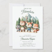 Adventure Woodland Animals Neutraal Baby shower Kaart (Voorkant)