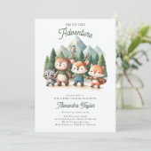 Adventure Woodland Animals Neutraal Baby shower Kaart (Staand voorkant)