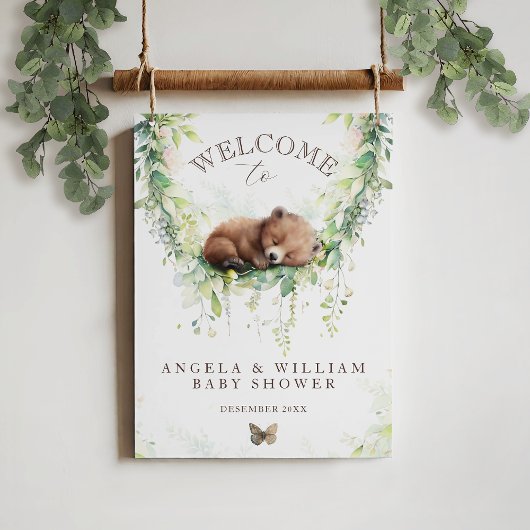 Adventure Woodland Beer Baby shower Welkom Poster