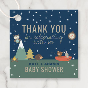 Adventure Woodland Boy Baby shower Dank u Bedankjes Labels