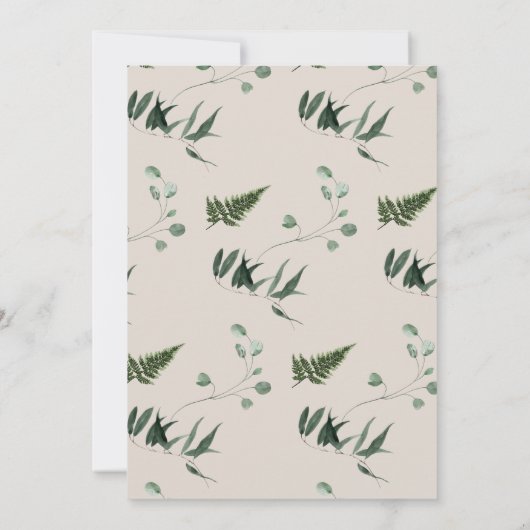 Adventure Woodland Dierenneutraal Baby shower Kaart (Achterkant)