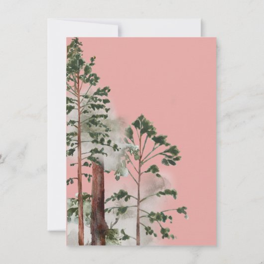 Adventure Woodland forest Girl Baby shower Kaart (Achterkant)