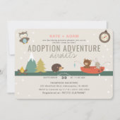 Adventure Woodland Girl Adoption Baby shower Kaart (Voorkant)