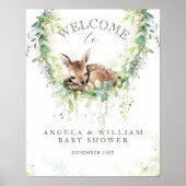 Adventure Woodland Herten Baby shower Welkom Poster (Voorkant)